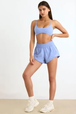 Elasticated Mini Shorts In Lavender Blue