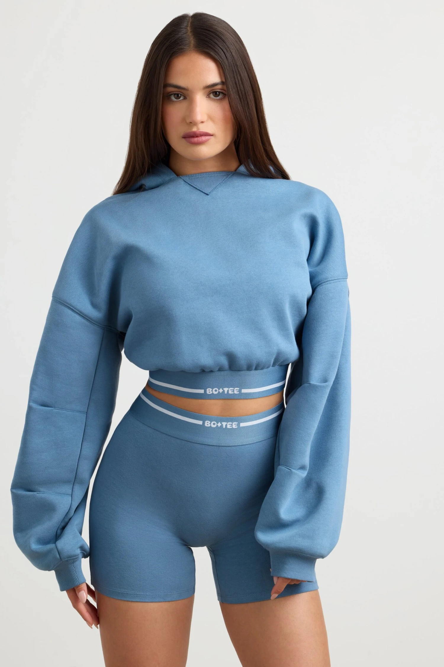 Pause - Cropped Hoodie In Steel Blue - Image 6