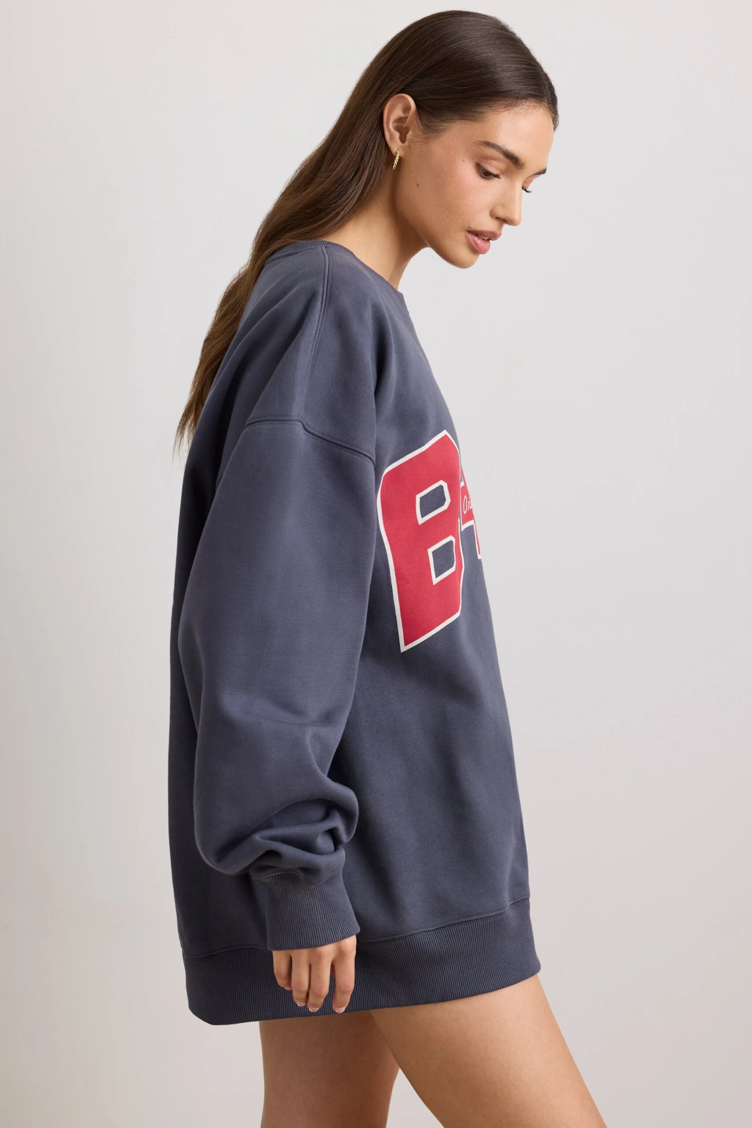Classic - Oversized Crew Neck Sweatshirt In Slate - Image 3