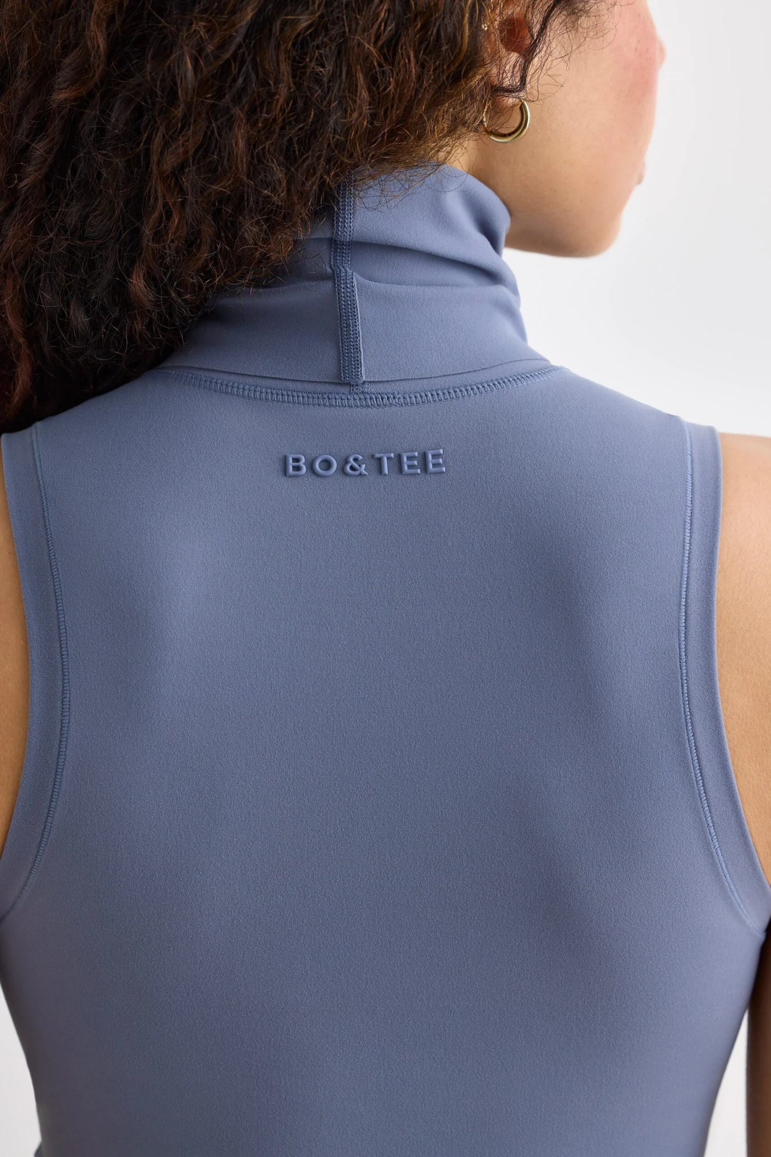 Immaculate - Soft Active Turtleneck Tank Top In Slate Grey - Image 4