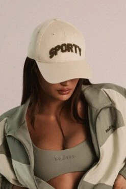 Appliqué Baseball Cap In Bone