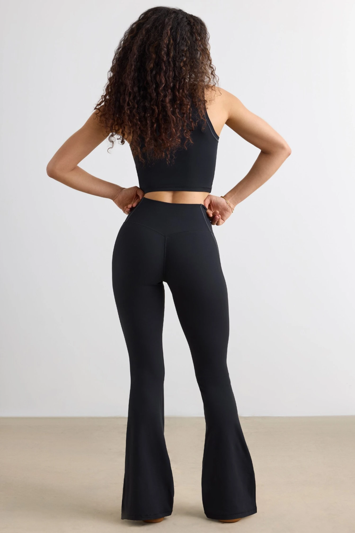 Clarity - Soft Active Flared Trousers In Black - Image 3