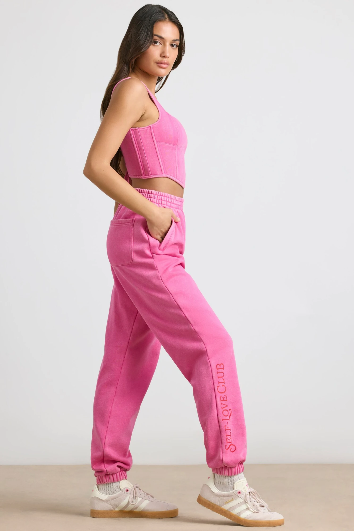 Devotion - Petite Oversized Joggers In Hot Pink - Image 2