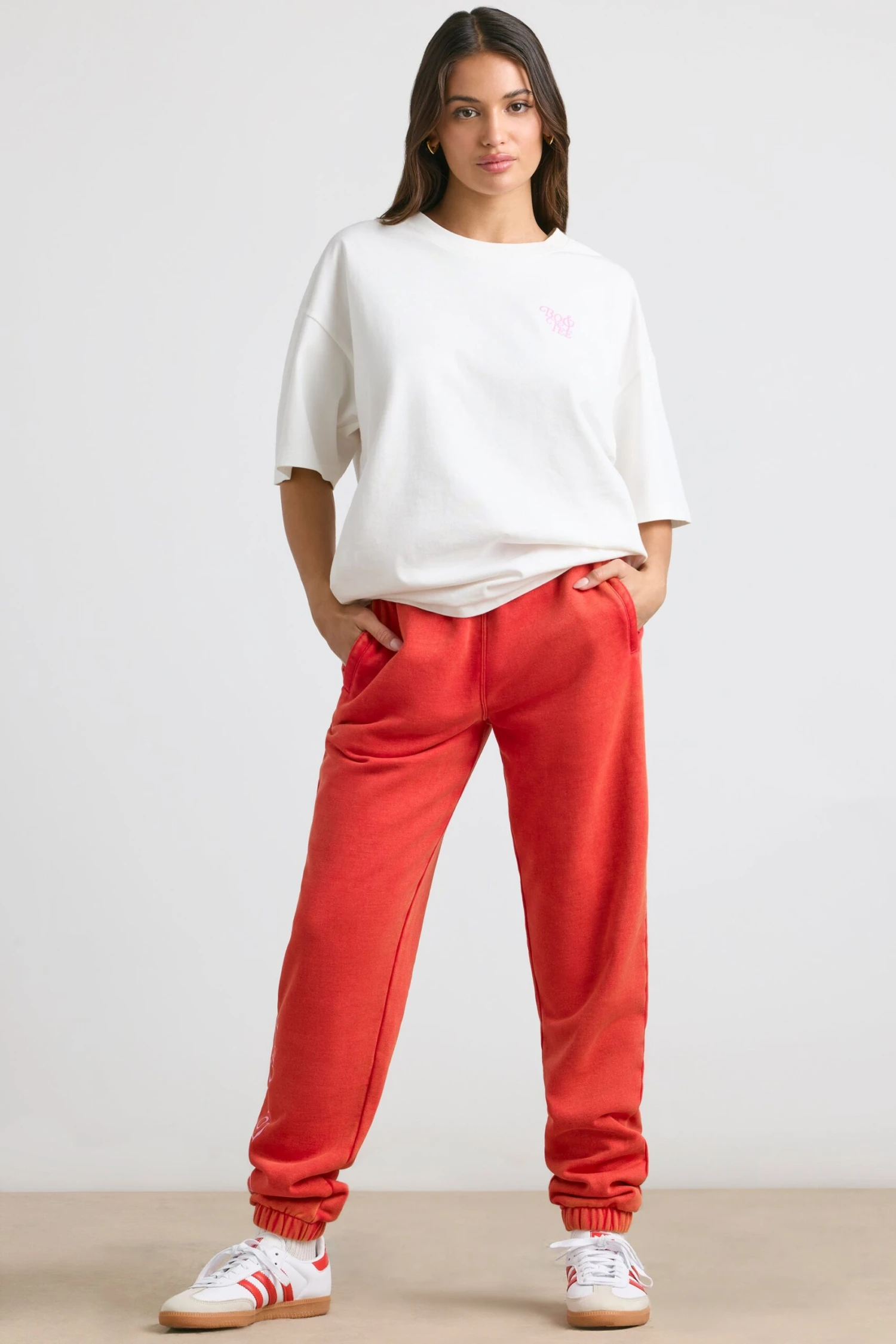 Devotion - Petite Oversized Joggers In Red
