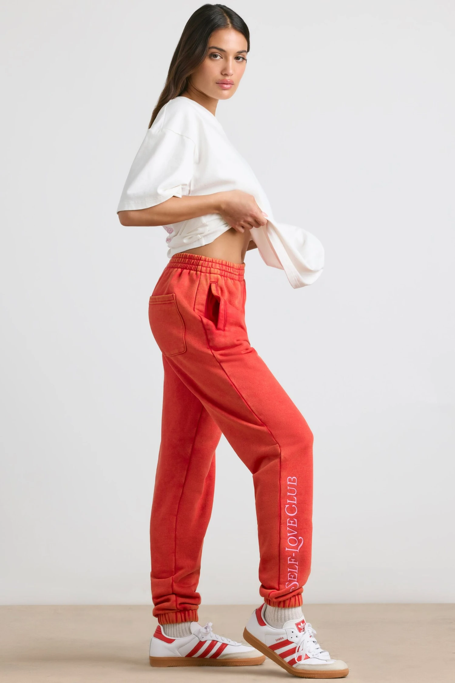 Devotion - Petite Oversized Joggers In Red - Image 2