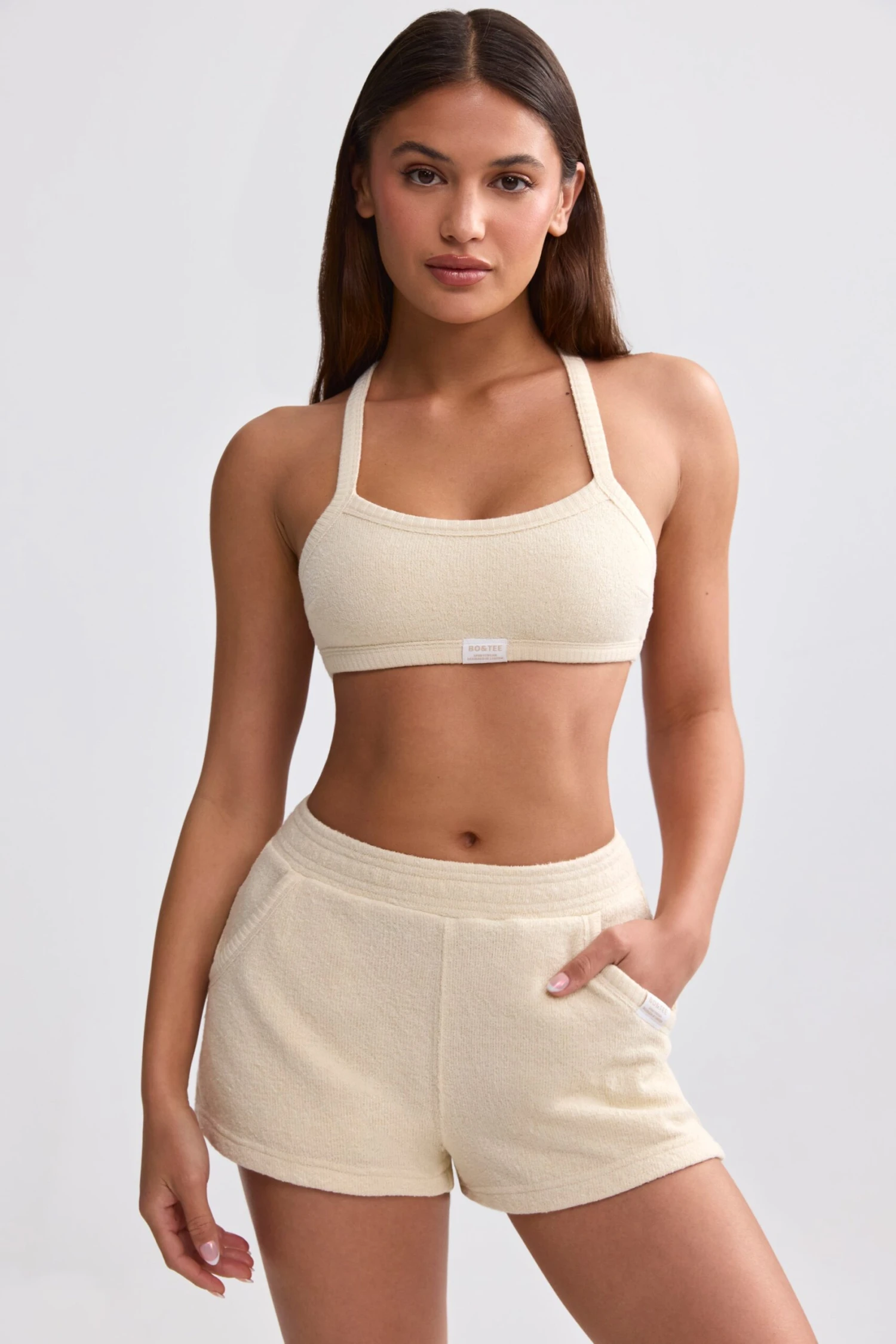 Terry Towelling Shorts In Cream - Image 6