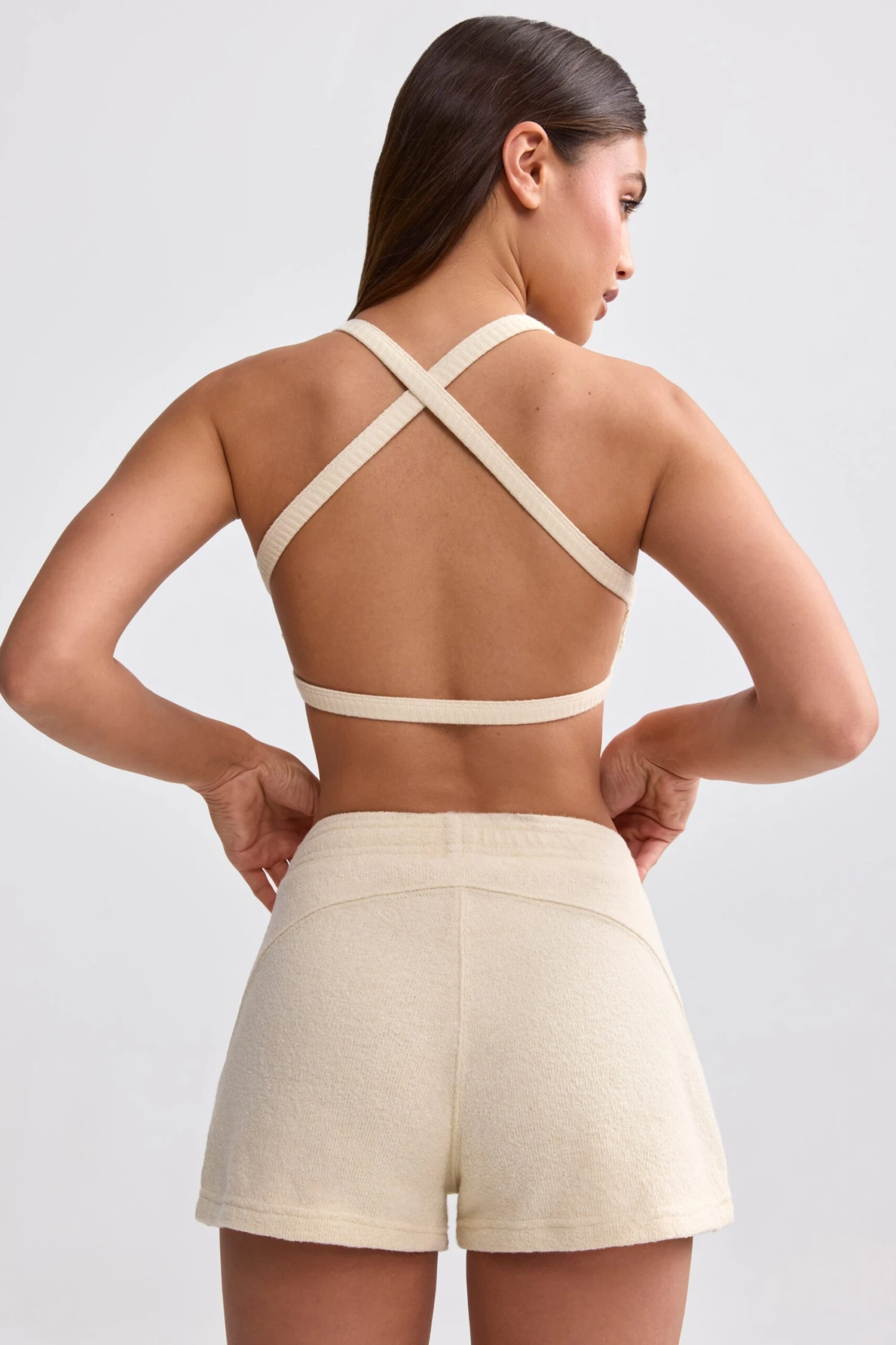 Terry Towelling Shorts In Cream - Image 3