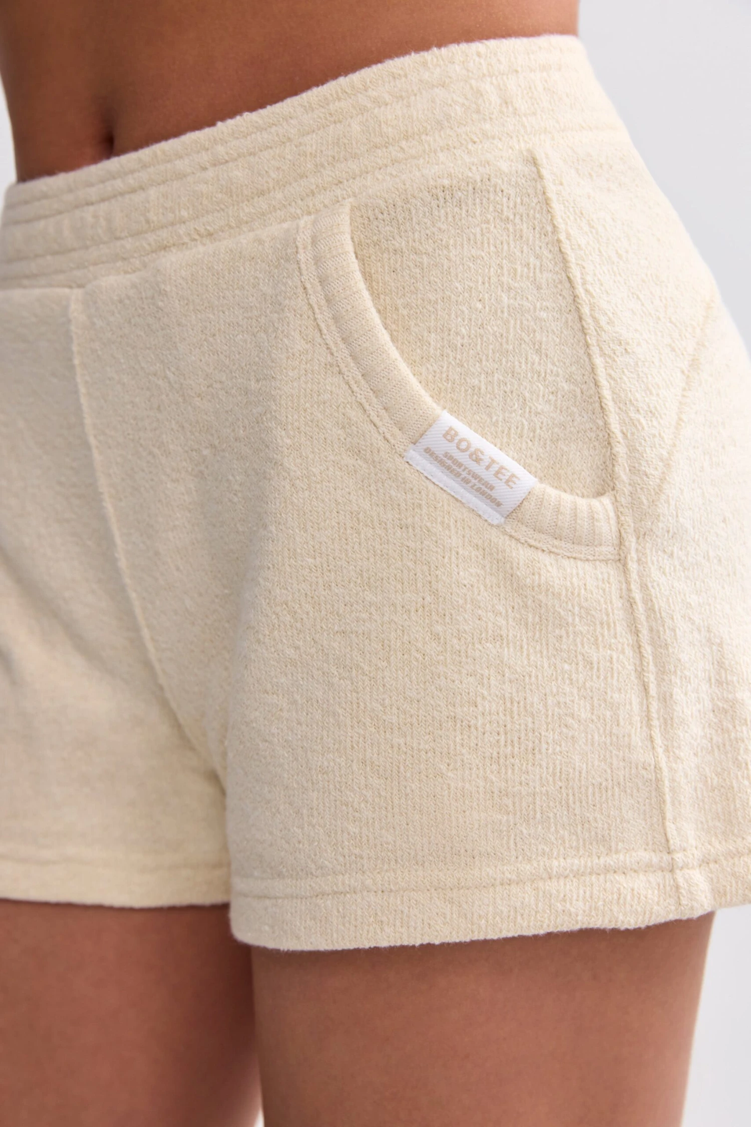 Terry Towelling Shorts In Cream - Image 4