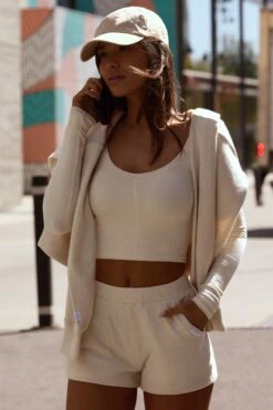 Terry Towelling Shorts In Cream